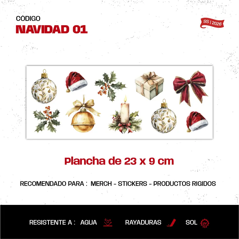 NAVIDAD PACK 100 UN. - DTF UV
